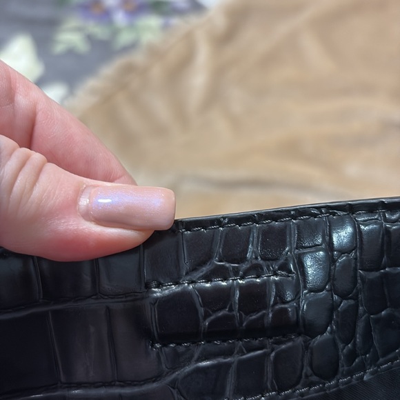 Calvin Klein Black Structured Tote with Croc Embossing - Picture 7 of 10